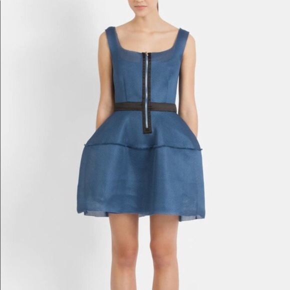 Maje blue fit and flare cocktail dress s - Picture 4 of 5